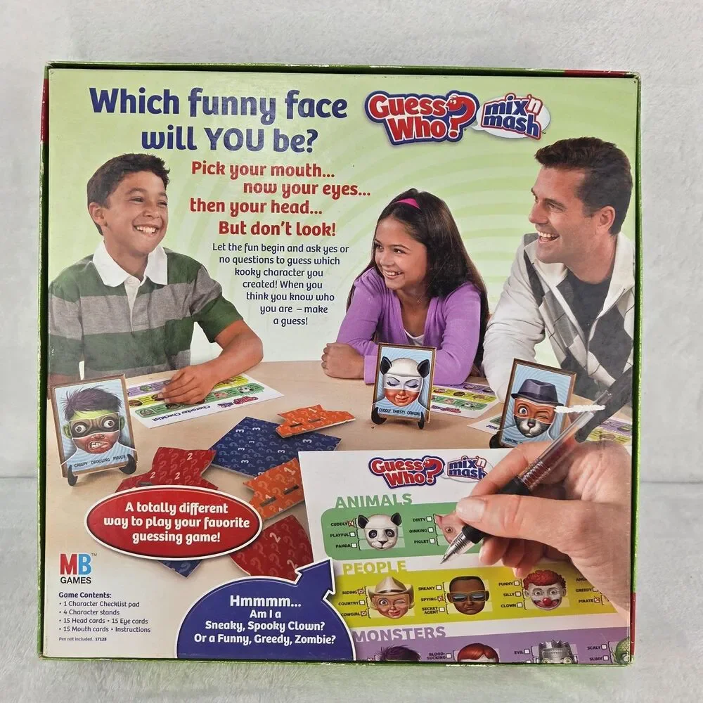 Guess Who? Mix 'N Mash Board Game 2009 Hasbro MB Complete Excellent Condition